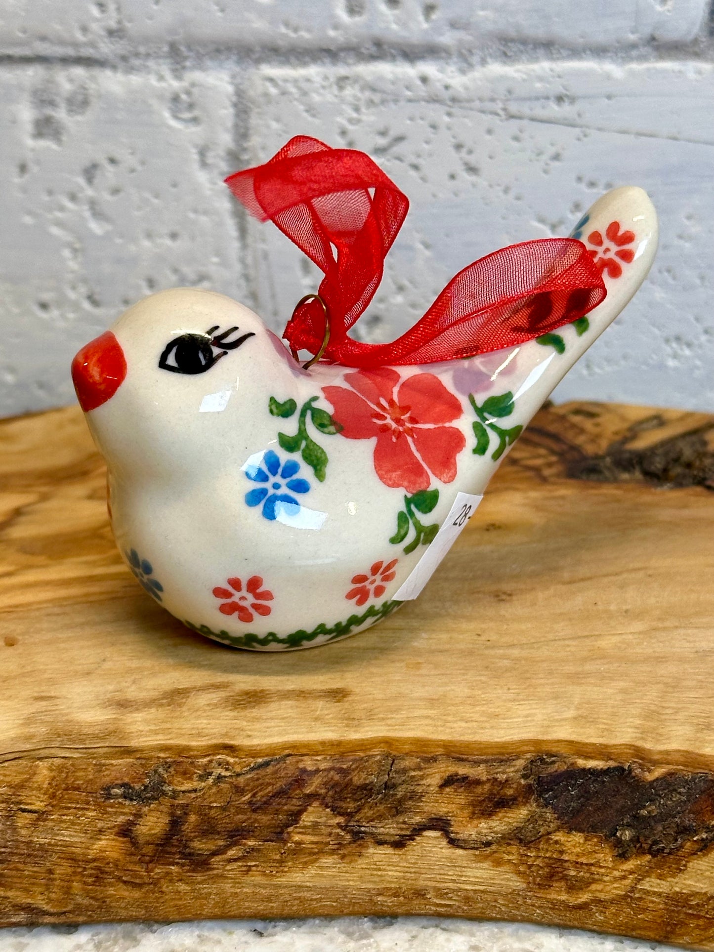 Kalich, Red, Purple and Blue Flowers Bird Ornament