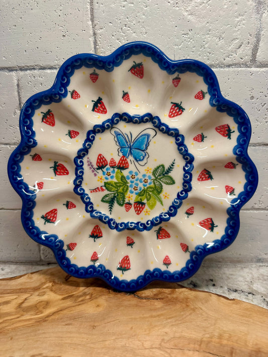 Kalich, Strawberry and Butterfly Egg Plate