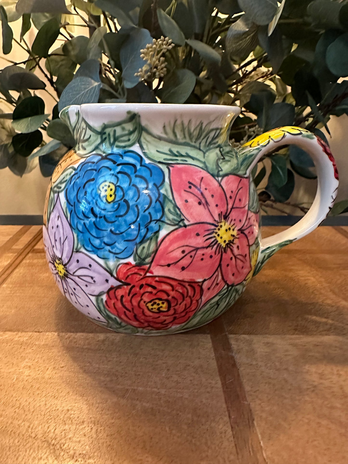 Ceramika Amfora Polish Pottery, Sea of Color, 32 oz. Pitcher