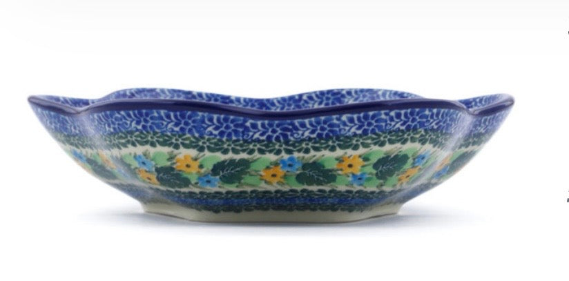 Ceramika Artystyczna, Unikat Splendid Hibiscus, Scalloped Fluted Bowl