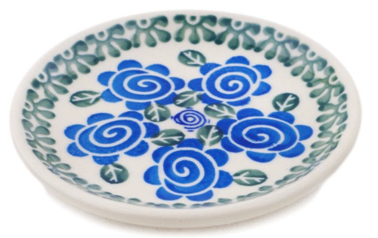 Ceramika Artystyczna, Blue Rose Spiral, Coaster/Mini Plate