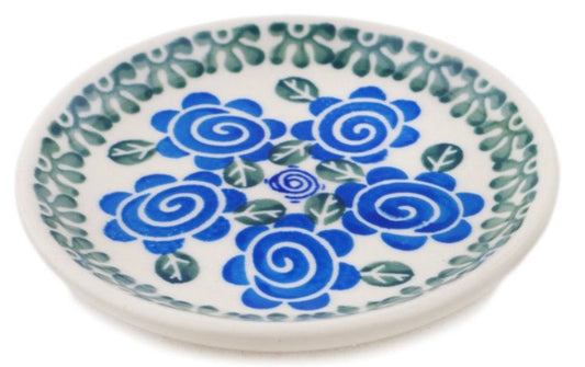 Ceramika Artystyczna, Blue Rose Spiral, Coaster/Mini Plate
