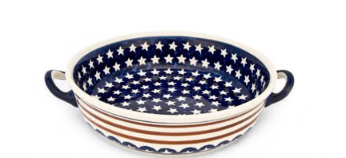 Zaklady, Stars and Stripes, Round Casserole Baker with Handles
