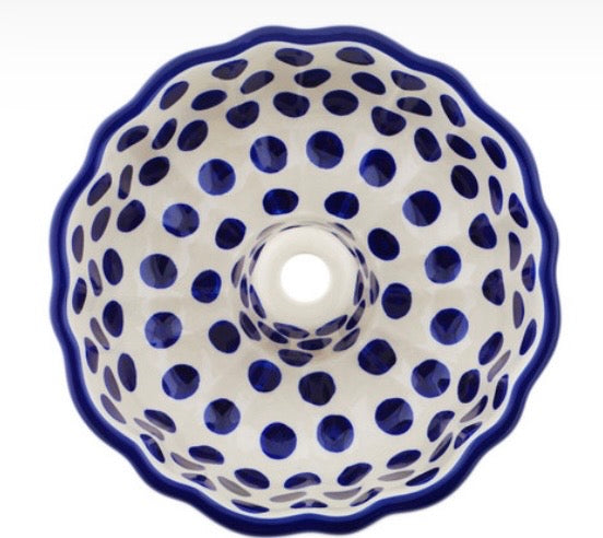Ceramika Artystyczna, Bold Blue Dots, Bundt Pan