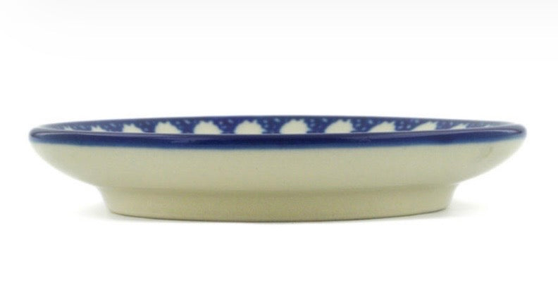 Ceramika Artystyczna, Unikat Blue Poppy Circle, Espresso Cup with Saucer