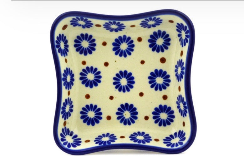 Ceramika Artystyczna,  Aster Polka Dot, Square Dish