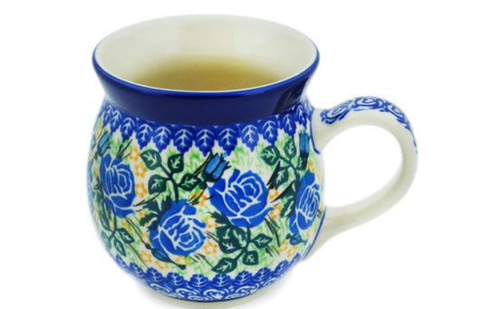 Ceramika Artystyczna Polish Pottery, Unikat English Rose, Bubble Mug
