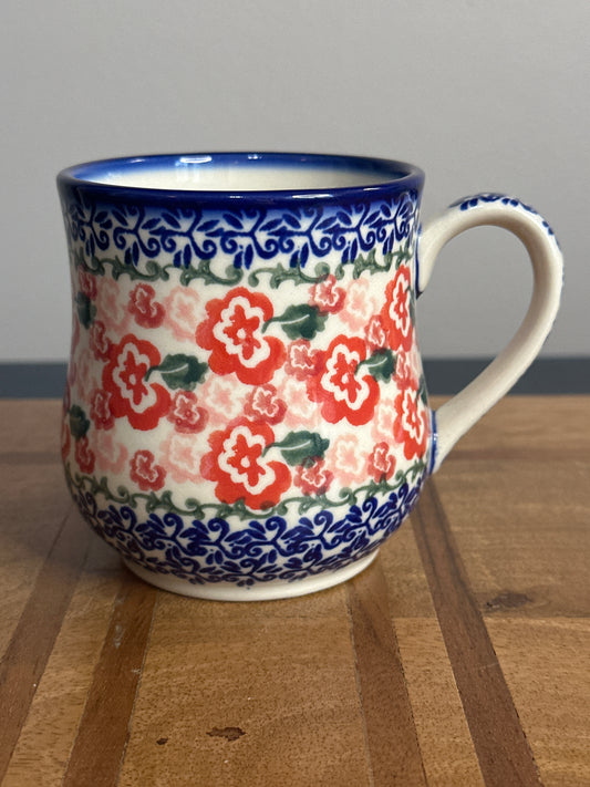 Ceramika Bona Polish Pottery, Unikat, Fluctuating Pansies, 14 oz. Mug