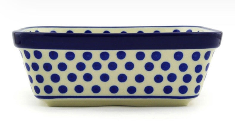 Ceramika Artystyczna, Polka Dot Delight, Square Bowl/Baker 8"