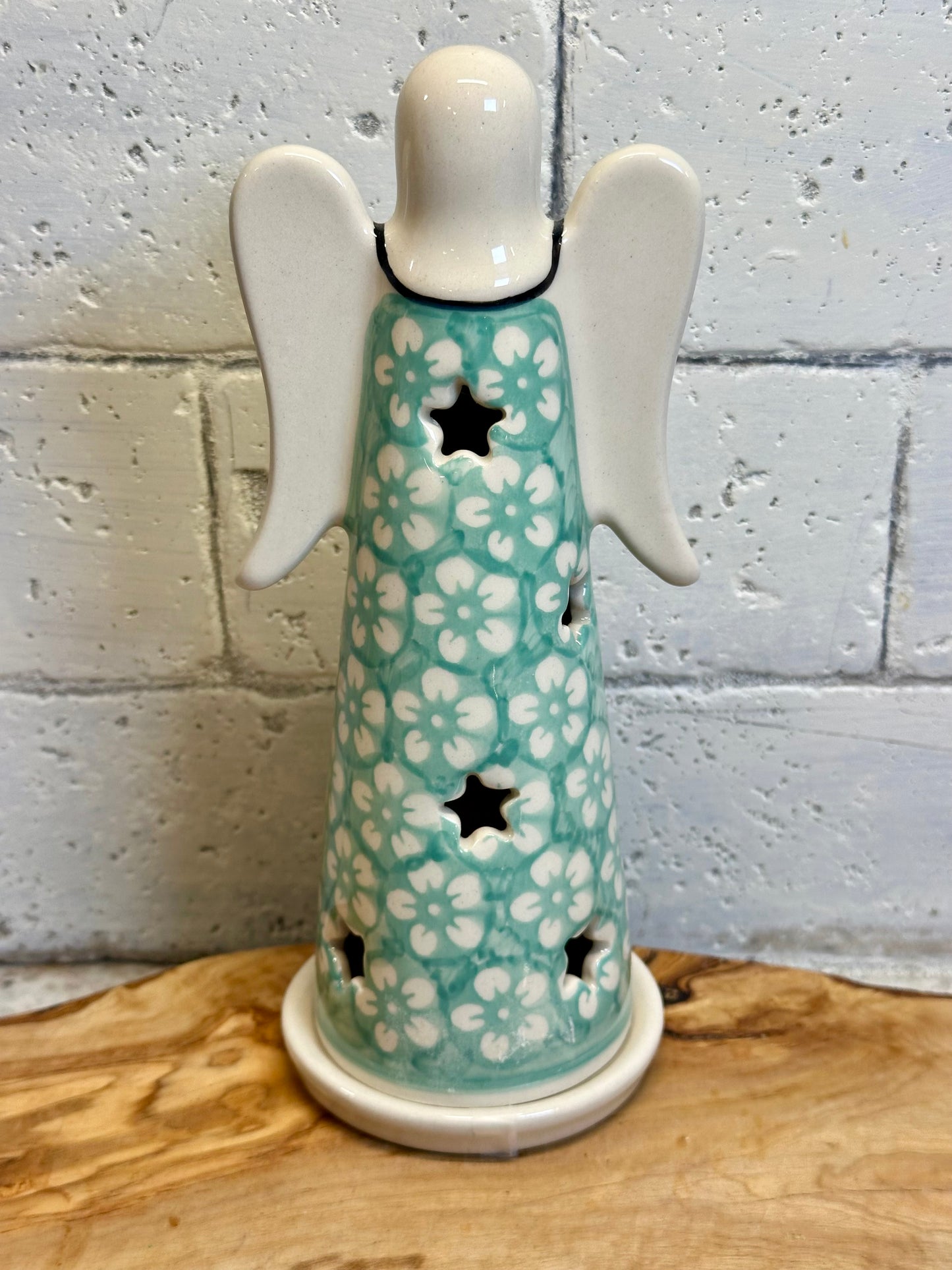 Manufaktura, Mint Blossom, Large Angel Luminary 8"
