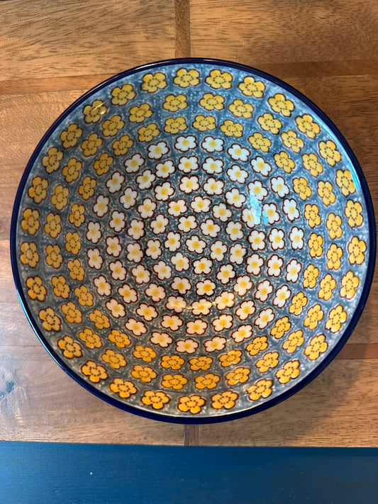 Ceramika Artystyczna Polish Pottery, Unikat, Popcorn Daisies, Bowl