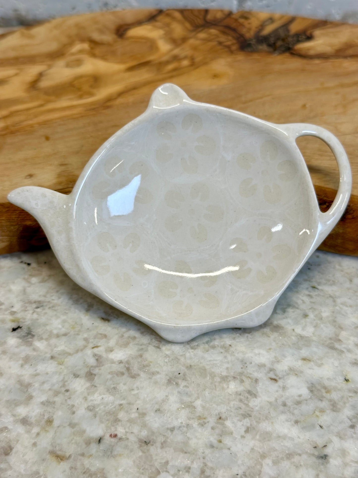 Manufaktura, White Blossom, Teapot Teabag Caddy