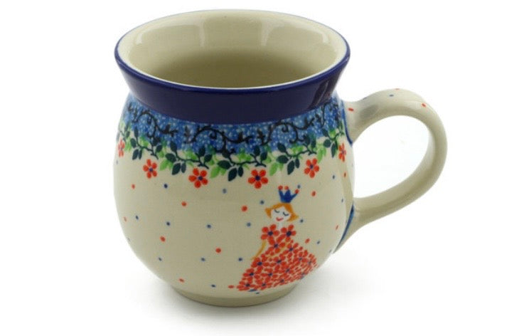 Ceramika Artystyczna, Princess In A Red Dress, Large Bubble Mug 16 oz