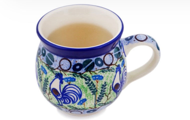 Ceramika Artystyczna, Unikat Blue Rooster, Bubble Mug