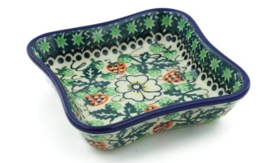 Ceramika Artystyczna, Strawberries & Cream, Square Bowl