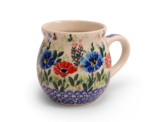 Ceramika Amfora Polish Pottery, Signature Unikat, Maki Cornflower, Belly Mug