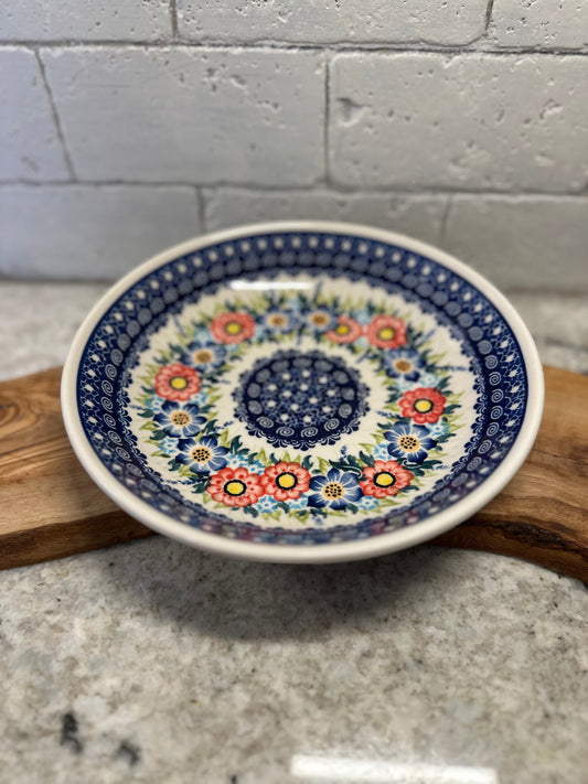 Kaola Studios Polish Pottery, Signature Unikat, Summer Wreath, 8.5" Soup/Pasta Plate/Bowl