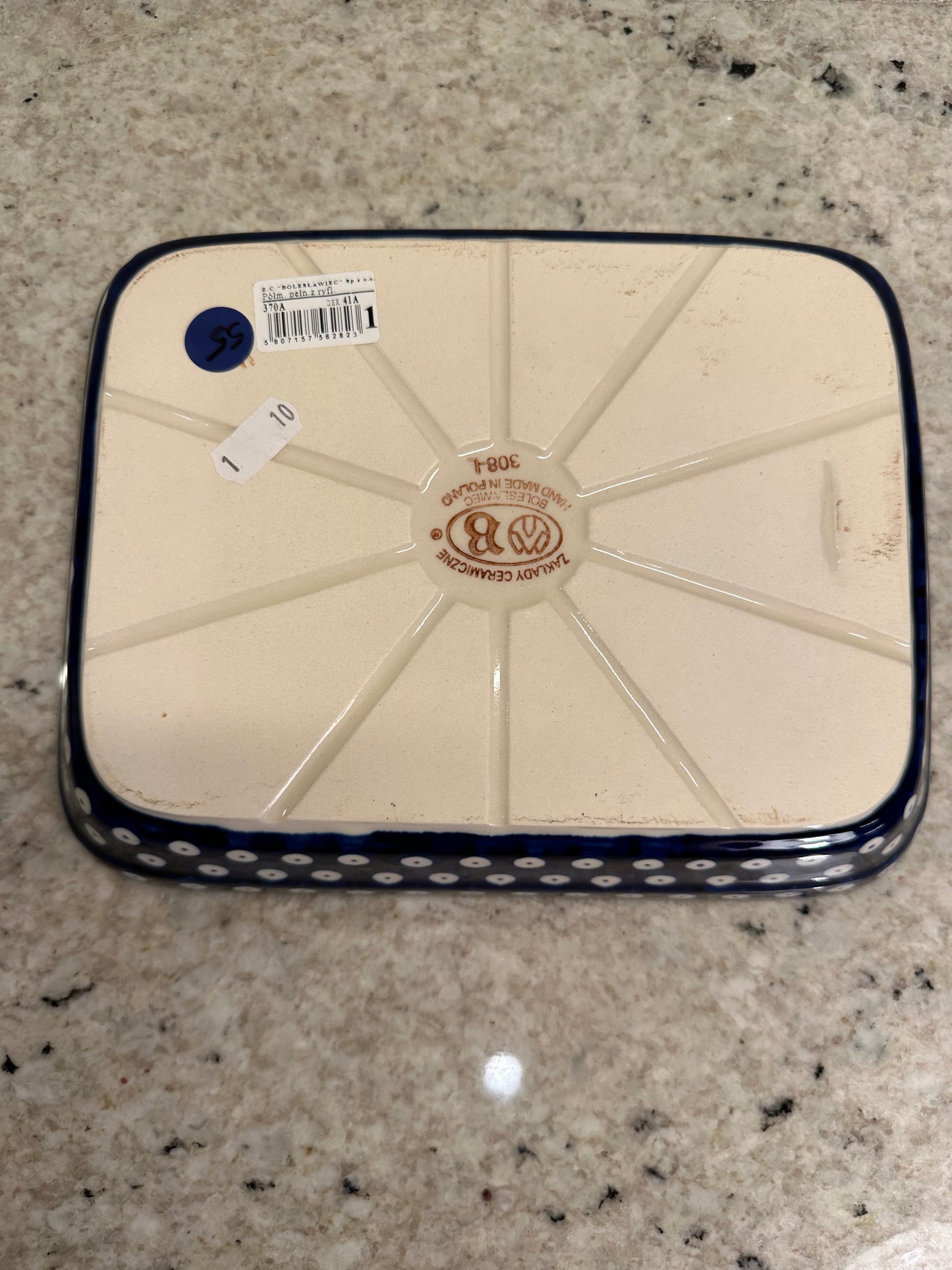 Zaklady Polish Pottery, Traditional Mosquito, Medium Rectangular Baker
