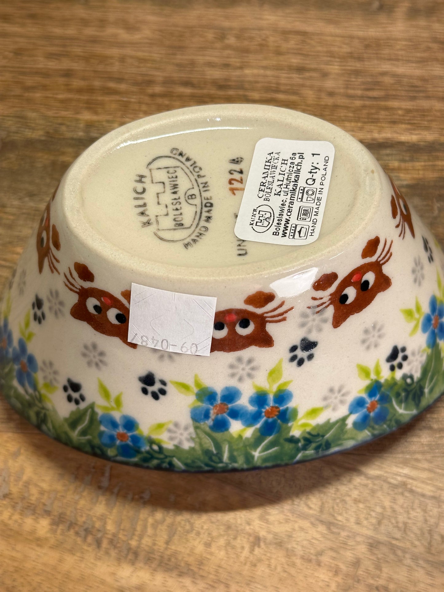 Kalich Polish Pottery, Art Level, Kitty Cat Tub Bowl