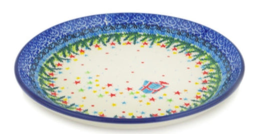 Ceramika Artystyczna, Unikat U5026,  Sparkling Holiday, Dessert Plate 8"