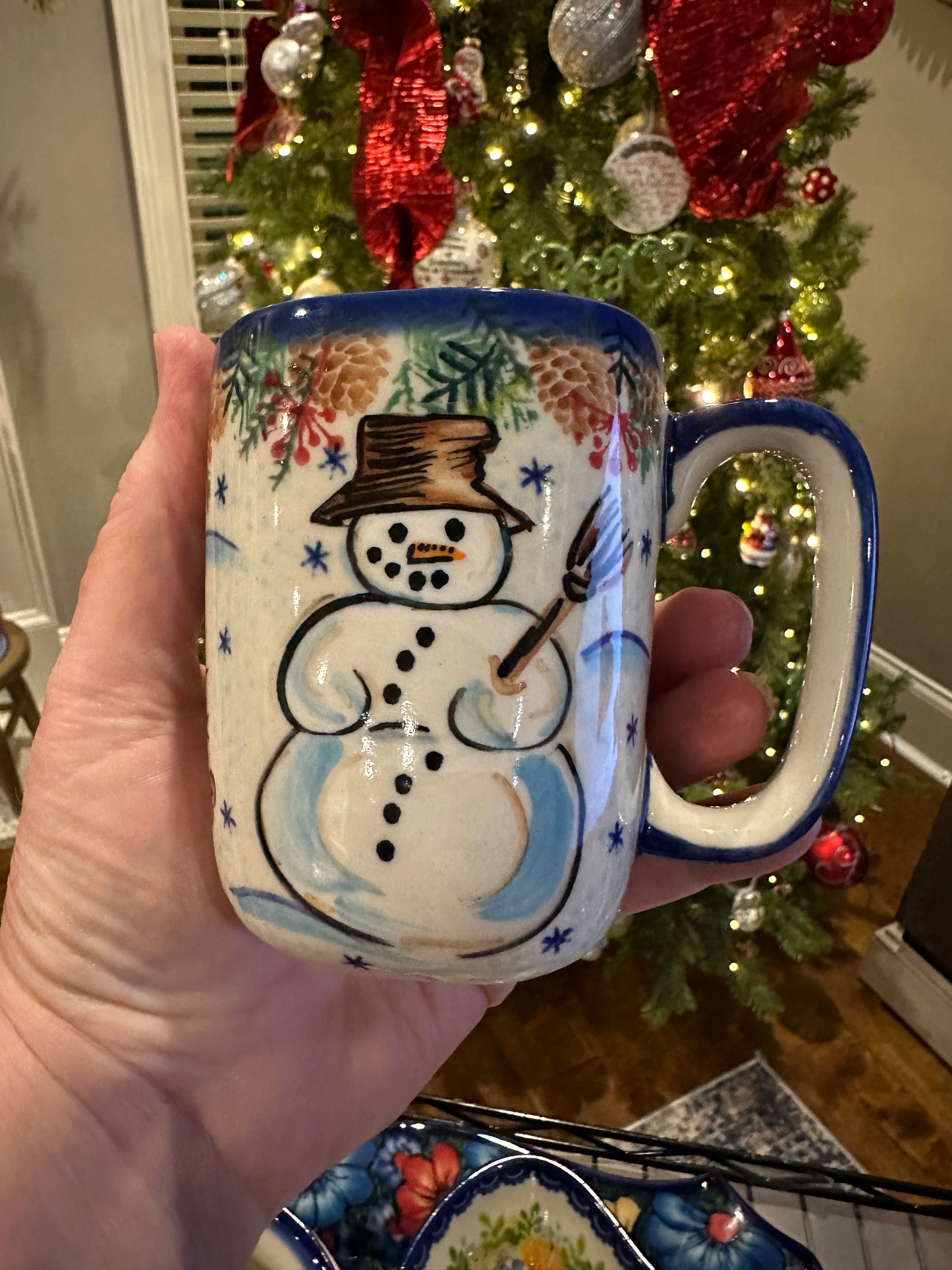 Vena Snowman and Cardinal 8.5 oz. Square Mug