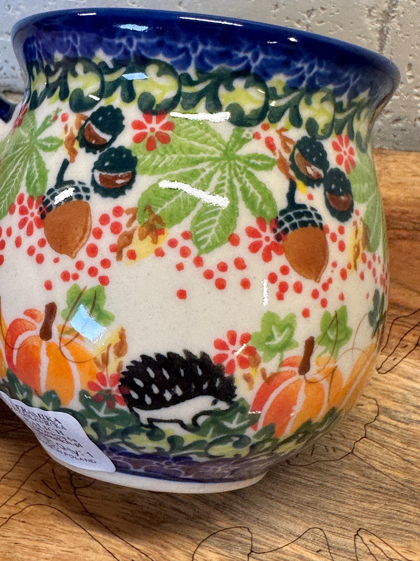 Kalich, Art Level A, Acorn, Hedgehog, Pumpkin, Bubble Mug 12 oz.