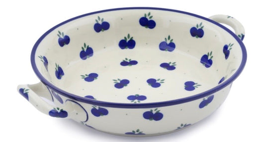 Ceramika Artystyczna, Wild Blueberry, Medium Round Handled Baker
