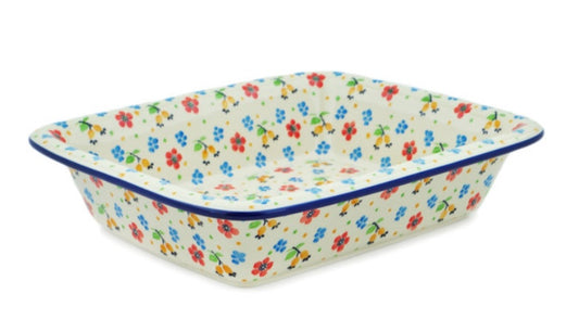 Ceramika Artystyczna, Zesty Floral, Rectangular Baker