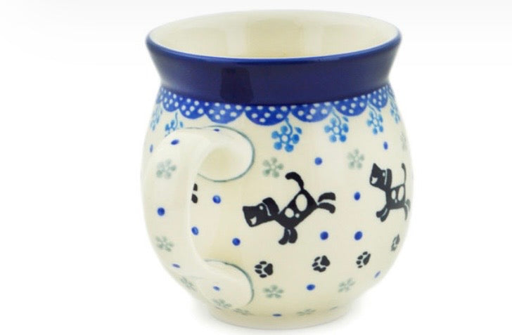 Ceramika Artystyczna, Playing Pups, Medium Bubble Mug 12 oz