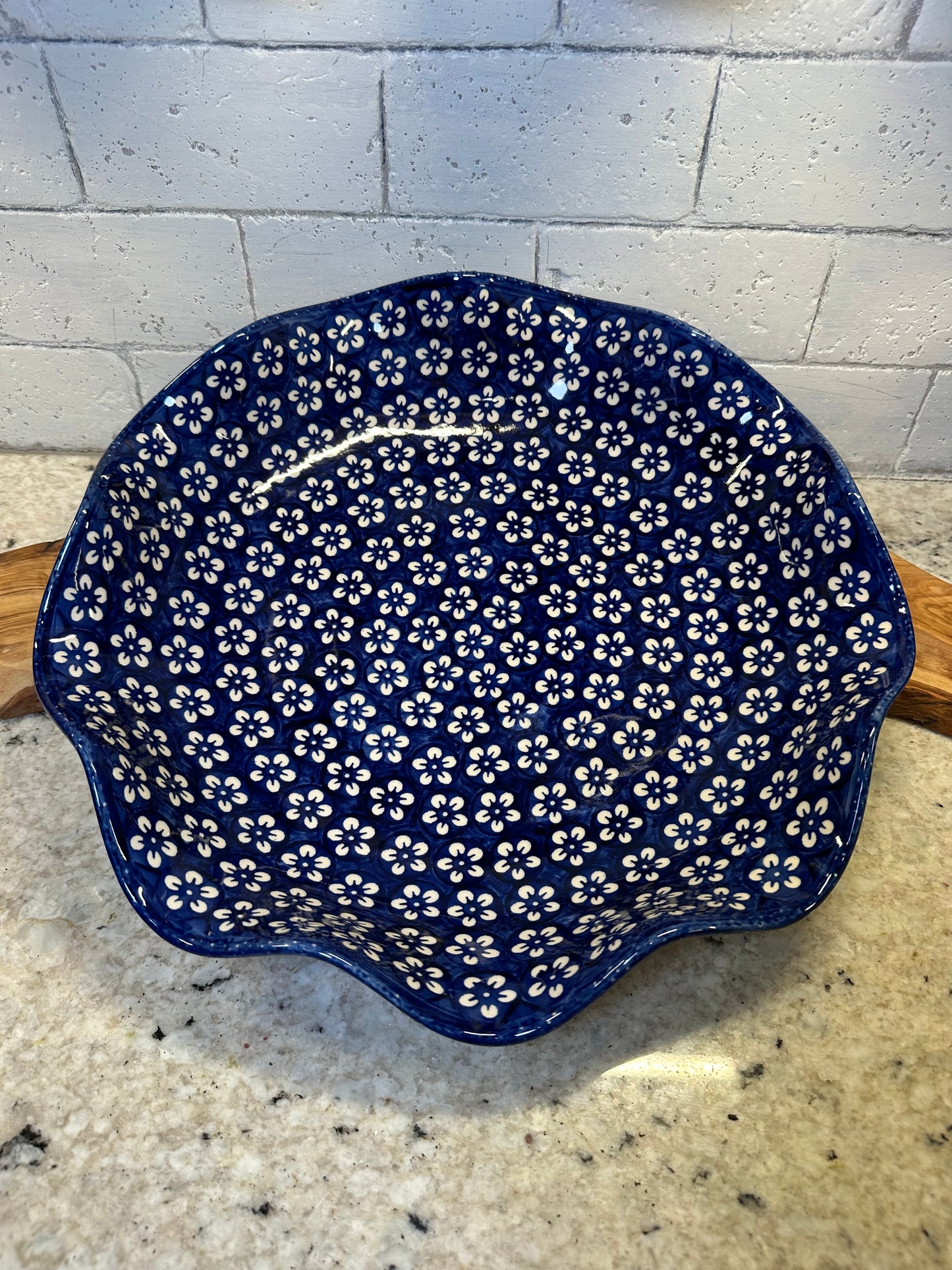 Manufaktura, Blue Blossom, Large Wavy Bowl