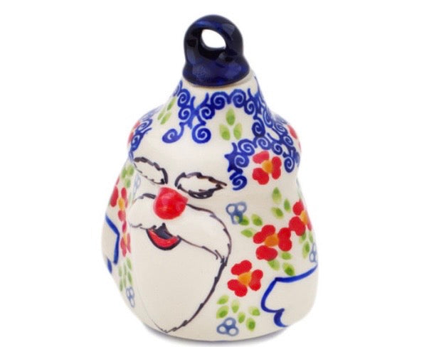 Manufaktura, Red Chains, Santa Christmas Ball Ornament 4"