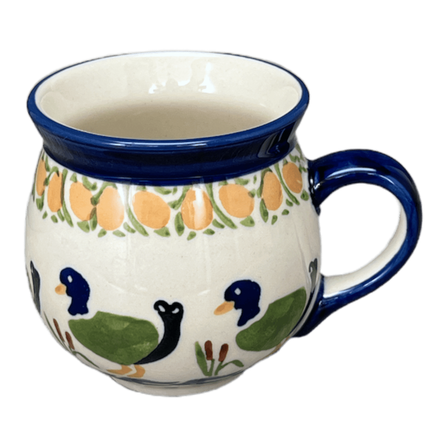 Mug, Belly Mug, Small, 7 oz in "Ducks in a Row" by Manufaktura