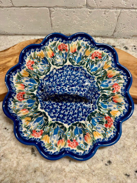 Kalich, Signature Unikat, Floral, Egg Plate with Handle