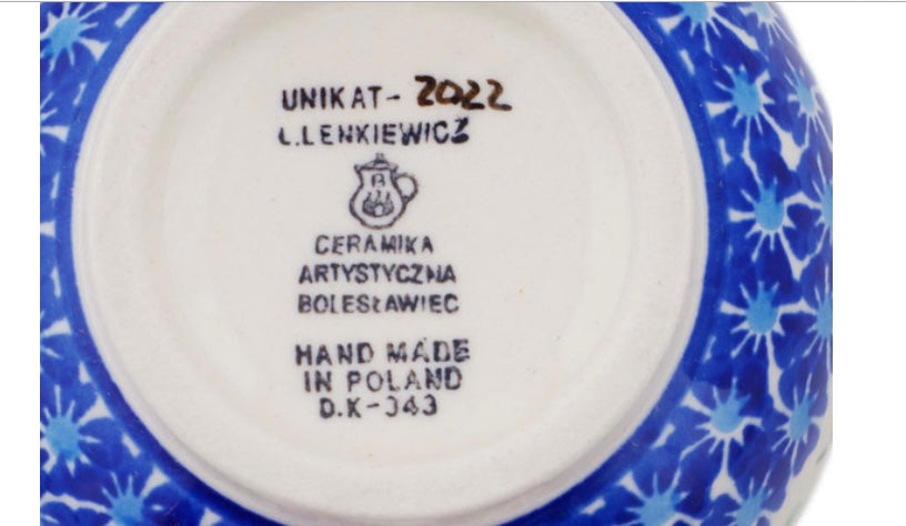 Ceramika Artystyczna Polish Pottery, Unikat Spring Blooms, Bubble Mug 16oz