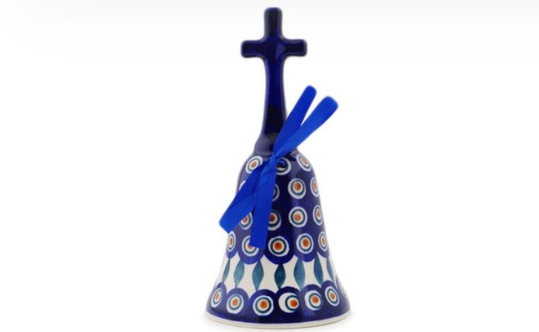 Manufaktura, Traditional Peacock Leaves, Handbell Ornament 8"
