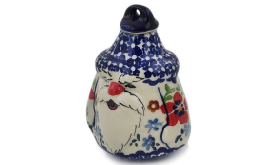 Manufaktura, Meadow Red Flower, Santa Christmas Ball Ornament 4"