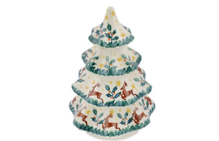 Ceramika Artystyczna, Running Reindeer, Tree Figurine,
