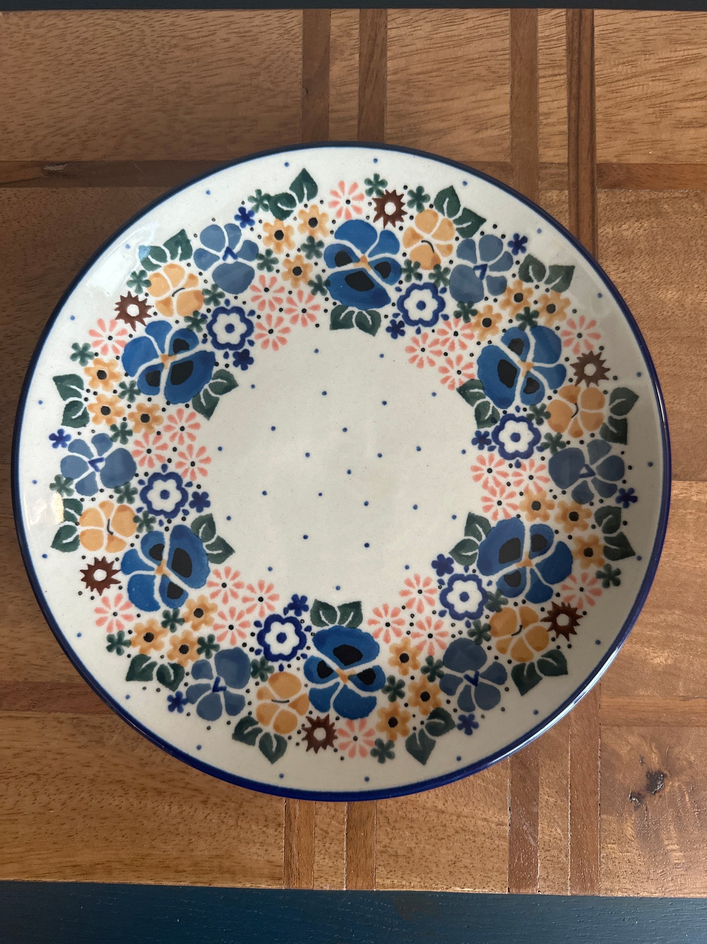 Ceramika Artystyczna Polish Pottery, Unikat, U865, Salad Plate by Maria Starzyk