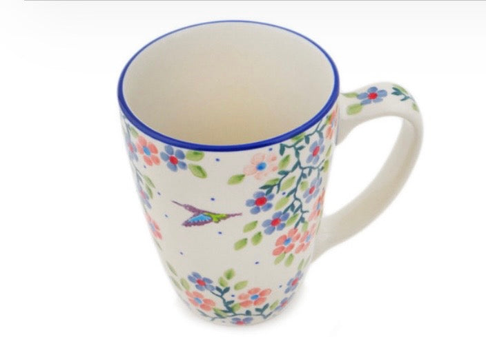 Ceramika Artystyczna, U5167,  Verdant Hummingbird Spring, Straight Mug 12 oz