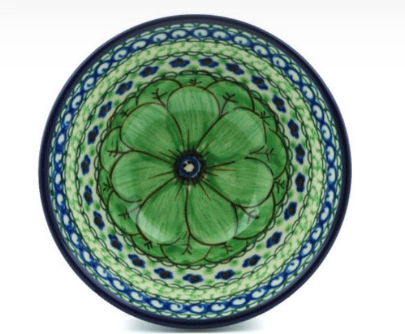 Ceramika Artystyczna, Green Pansies, Bowl 5"