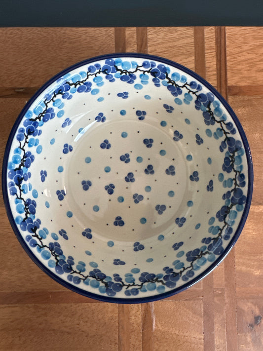 Ceramika Artystyczna Polish Pottery Blue Grapes 6" Bowl