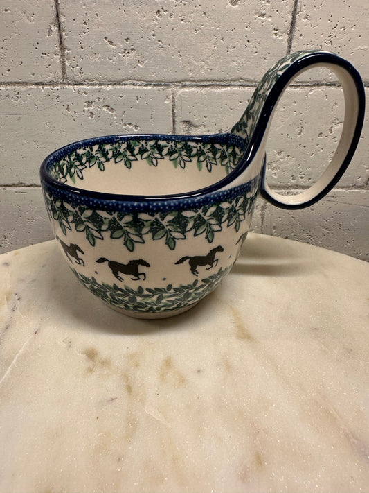 Ceramika Artystyczna Polish Pottery, Mustang Forest, Loop Mug/Bowl