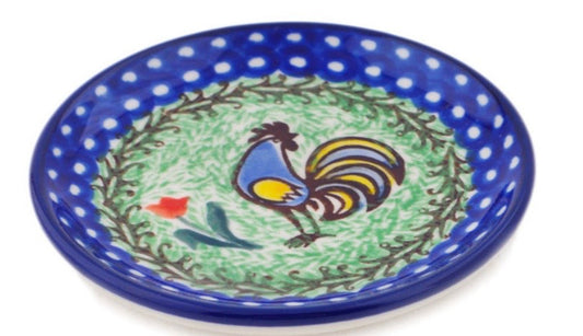 Ceramika Artystyczna, Rooster Dance, Coaster/Mini Plate