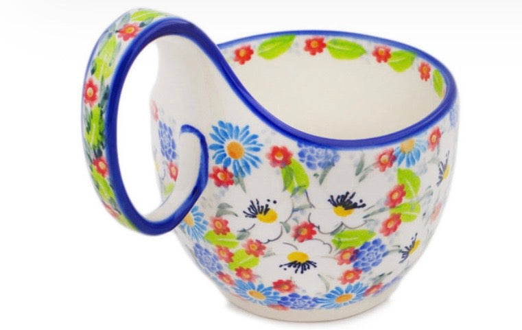 Ceramika Artystyczna, U5158 Anemone Flower Garden, Loop Mug/Bowl