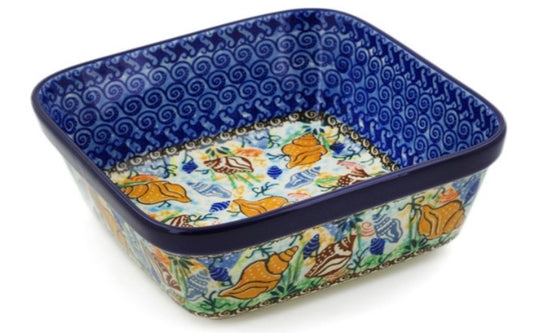 Ceramika Artystyczna, Ocean Whisper, Square Bowl/Baker 8"