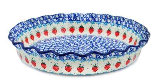 Ceramika Artystyczna, Strawberry Cake, Fluted Pie Dish