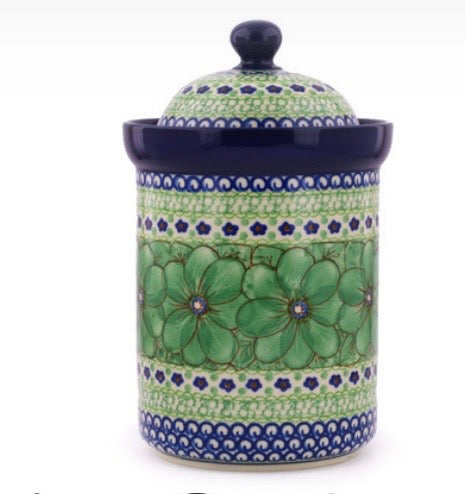 Ceramika Artystyczna, Key Lime Dreams, Large Covered Canister 9"