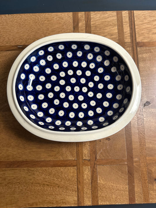 Zaklady Polish Pottery, Owls Eye Bowl/Tray 6"
