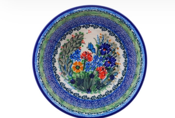 Ceramika Artystyczna, Unikat Butterfly Delight,  Deep Bowl 8"