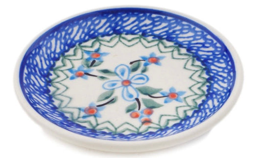 Ceramika Artystyczna, Azure Blooms, Coaster/Mini Plate